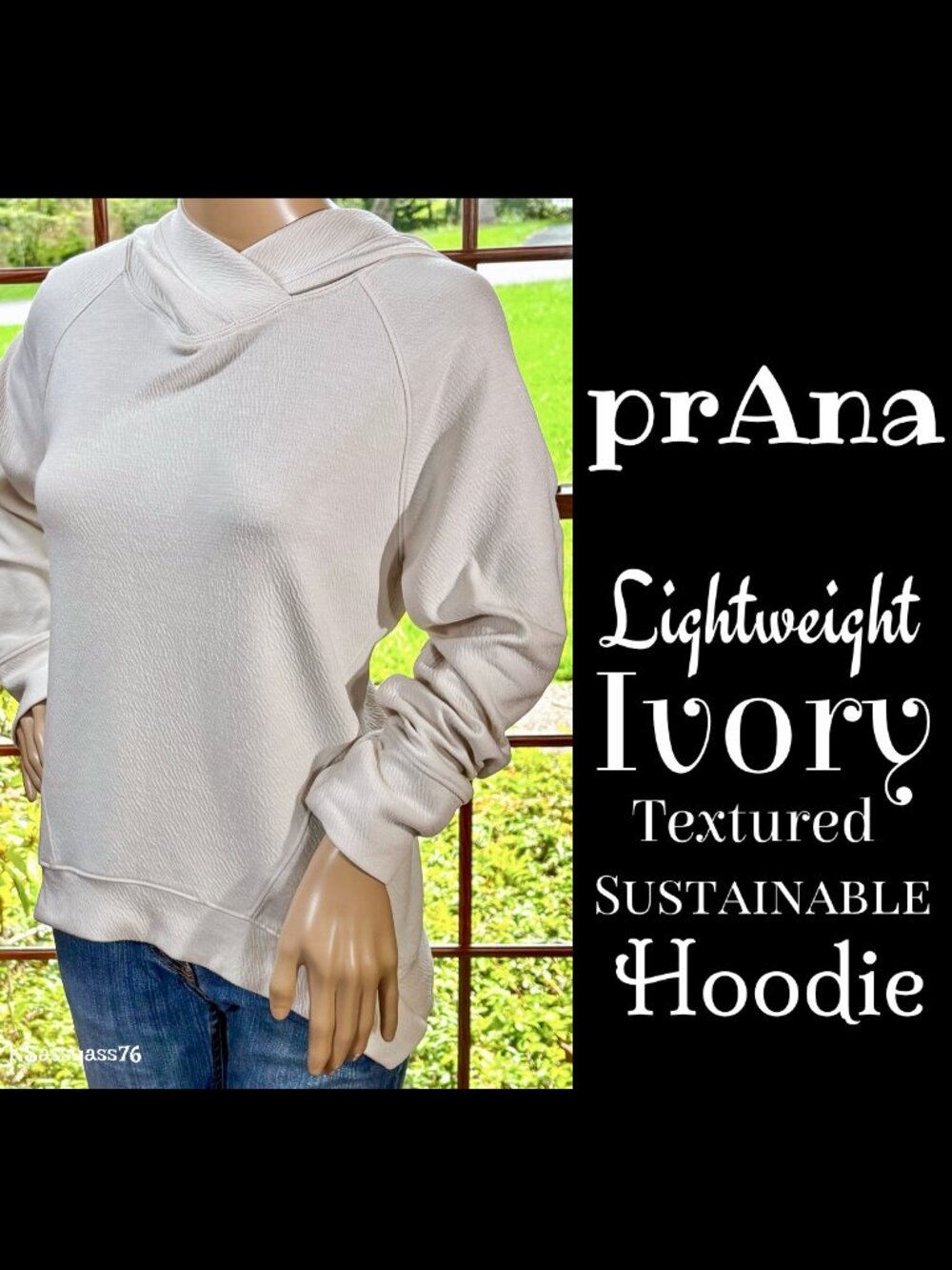 🆕PRANA▪️Lightweight IVORY Textured Sustainable Hoodie